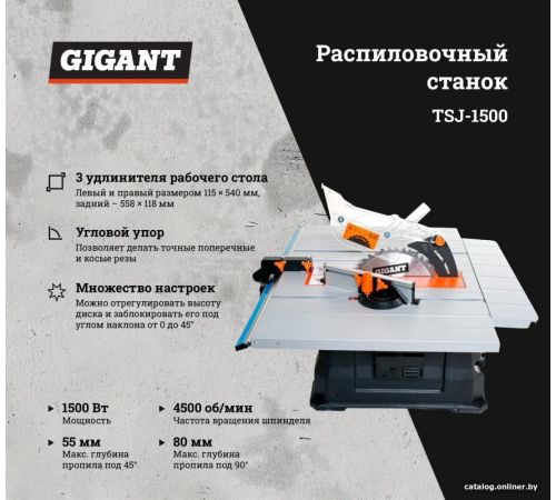 Распиловочный циркулярный станок Gigant TSJ-1500