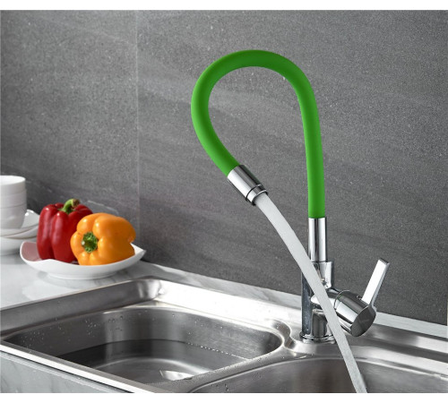 Смеситель Ledeme H98 L4898-5 зеленый/хром