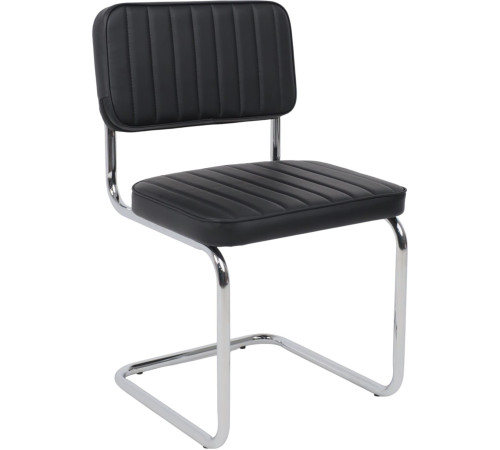 Офисный стул AksHome Славия Люкс Pegaso черная экокожа/хром