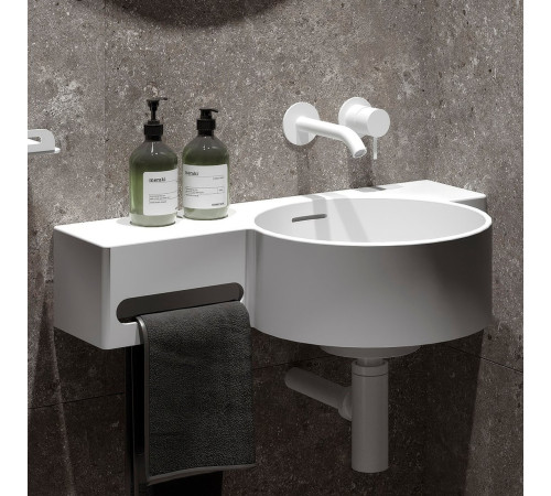 Умывальник Belux Аврора 550 R 18, белый матовый/Solid Surface