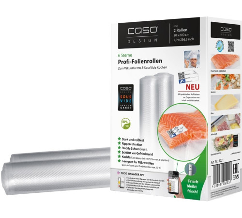 Рулоны вакуумной пленки CASO 20x600 см 2шт