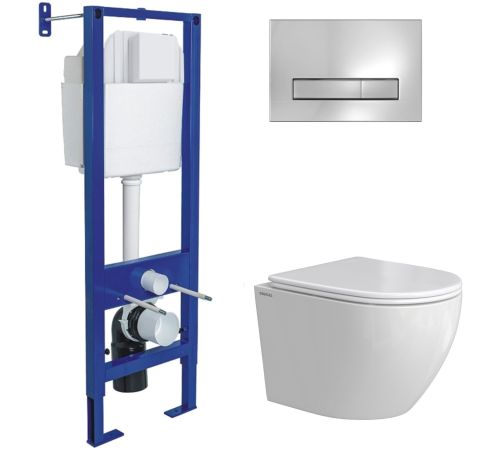 Унитаз подвесной Berges Wasserhaus Okus Rimless 043392 с сиденьем