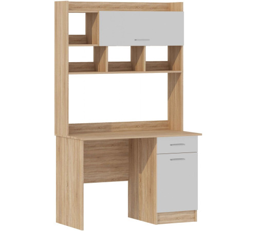 Стол Памир ПКС-2 дуб сонома/белый глянец