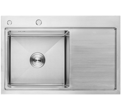 Кухонная мойка AKS Прямоугольная 78x51 левая сатин никель