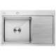Кухонная мойка AKS Прямоугольная 78x51 левая сатин никель
