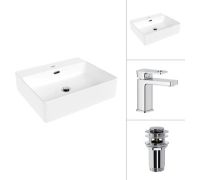 Умывальник Lauter 21478 + Cascade 21СК655C с донным клапаном 21190CH хром