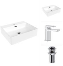 Умывальник Lauter 21478 + Cascade 21СК655C с донным клапаном 21190CH хром
