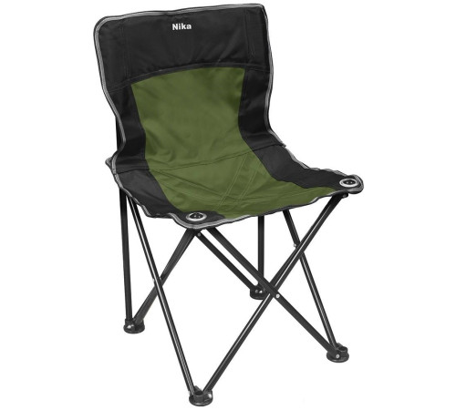 Стул Nika походный со спинкой черно-зеленый [ПСП3]