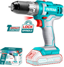 Ударная дрель-шуруповерт Total TIDLI201455 без АКБ, набор оснастки