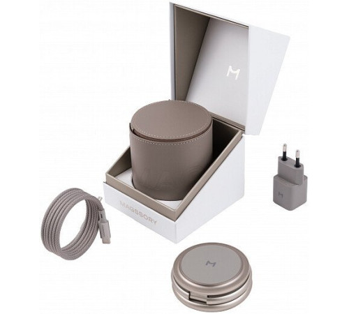 Беспроводное зарядное Magssory Disc Signature Edition 3 в 1 для Apple WCH033 титановый