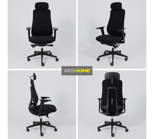 Офисное кресло AksHome Vortex ткань, черный/черный полиамид