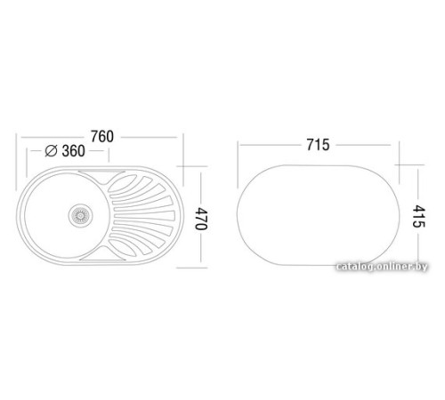 Кухонная мойка Ukinox FAD760.470-GT6K 2L с сифоном