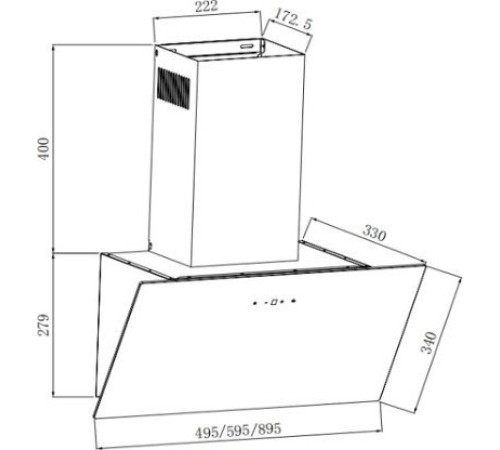 Кухонная вытяжка Weissgauff Yota 600 Touch Black Glass
