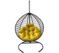 Подвесное кресло Craftmebel Кокон Капля Премиум желтый/графит