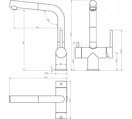 Смеситель Grocenberg GB4097 графит