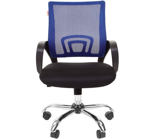 Кресло CHAIRMAN 696 Chrome черный/синий