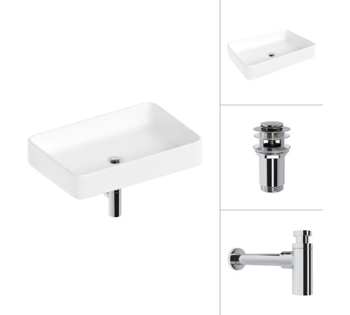 Умывальник Lauter 21842 + клапан 21190CH + сифон 21635CH хром