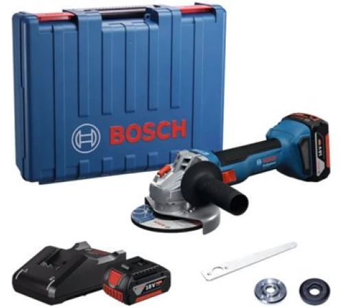 Угловая шлифмашина Bosch GWS 18V-8 Professional 06019N9020 с 2-мя АКБ, кейс