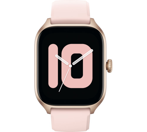 Умные часы Amazfit GTS 4 золотистый, с розовым ремешком из фторэластомера