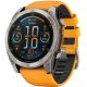 Умные часы Garmin Fenix 8 Sapphire 51мм титановый, оранжевый силиконовый ремешок