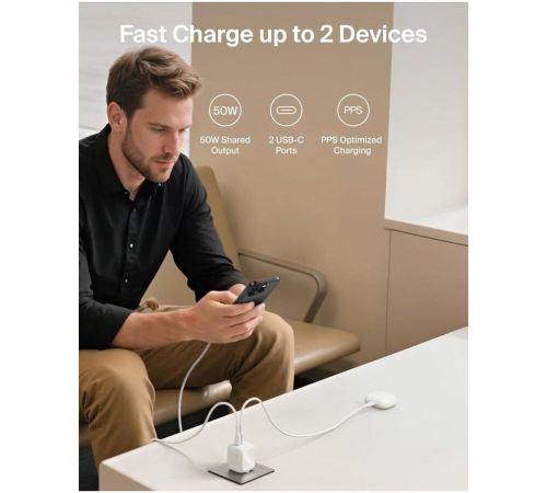 Сетевое зарядное Belkin WCH019KQWH белый