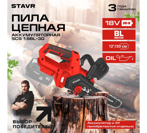 Аккумуляторная пила Stavr Ставр SCS 18BL-30 без АКБ