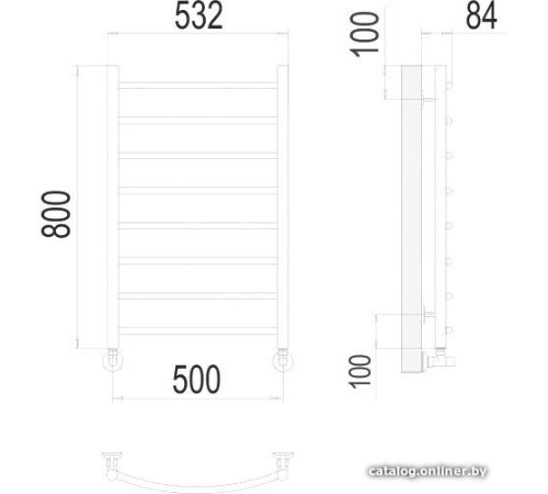 Полотенцесушитель TERMINUS Классик П8 500x800 нп хром