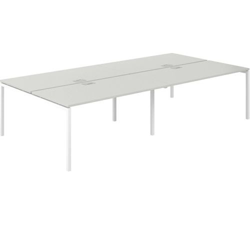Офисный стол Norden 320х163.8х75 SG.259.SH.44.WH белый/серый бархат