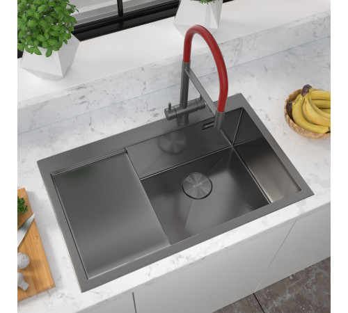 Кухонная мойка ZorG ZRN 5080 Premium R PVD Gunblack