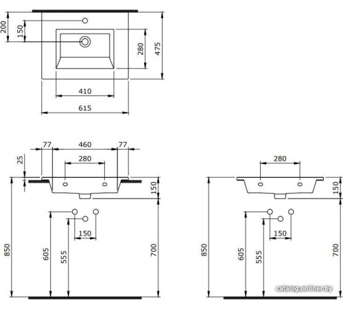 Умывальник Berges Wasserhaus Ego 60x47.5 182004