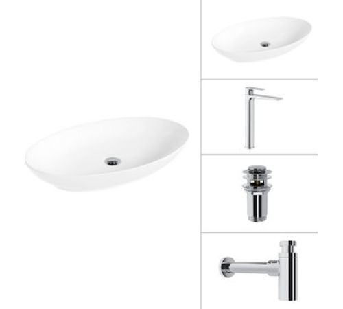 Умывальник Lauter 21571 + Reef 21CK8678C + сифон 21635CH + дон.клапан 21190CH хром