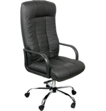 Офисное кресло Деловая обстановка Атлант Стандарт хром/кожа черный