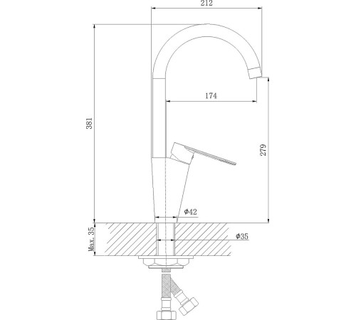 Смеситель Lauter Arc 21CK71691BS
