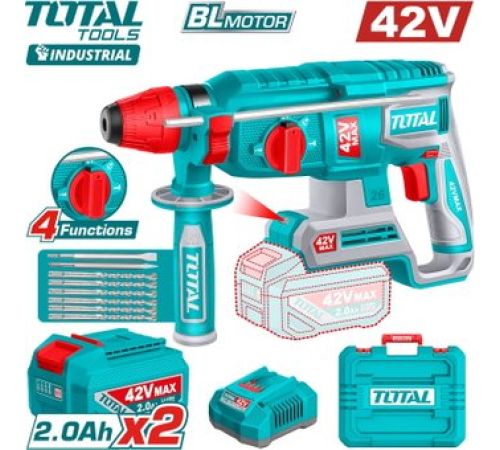 Перфоратор Total TRHLI422682 с 2-мя АКБ, кейс