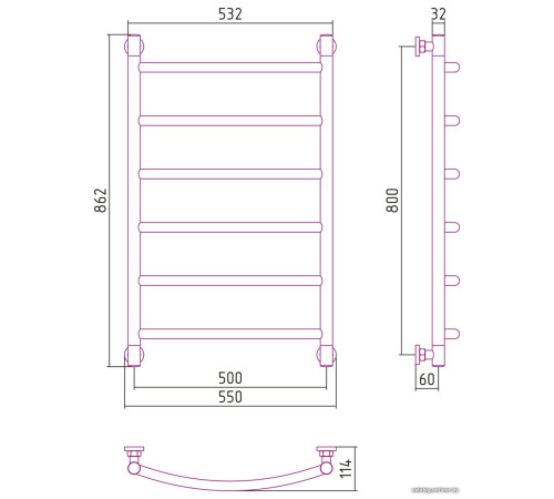 Полотенцесушитель Сунержа Галант+ 800х500 032-0200-8050