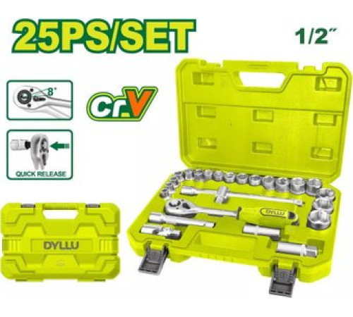 Набор трещотка с головками Dyllu DTST2D25