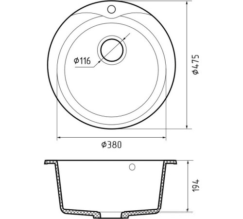 Кухонная мойка GranFest Rondo GF-R480 кашемир