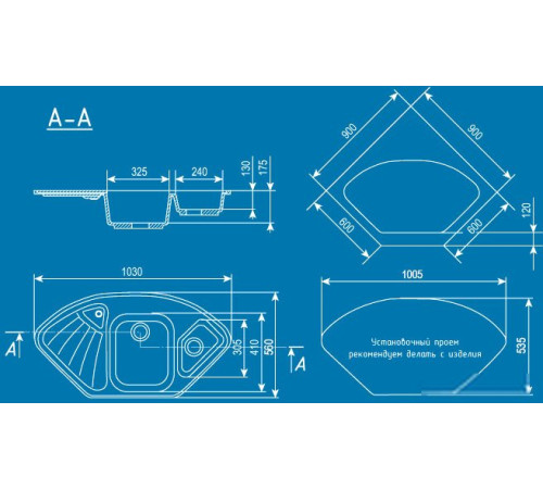 Кухонная мойка Ulgran U-501 бежевый