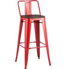 Стул Stool Group TOLIX WOOD со спинкой барный красный глянцевый