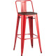 Стул Stool Group TOLIX WOOD со спинкой барный красный глянцевый
