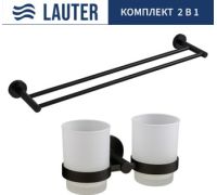 Набор аксессуаров для ванной Lauter 21SH72082 + 21SH70022 Matt Black, 2 предмета