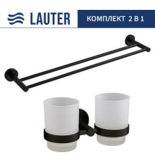 Набор аксессуаров для ванной Lauter 21SH72082 + 21SH70022 Matt Black, 2 предмета