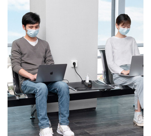 Сетевое зарядное Baseus GaN3 Pro Desktop Powerstrip AC+2U+2C 65W PSZM000901