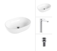 Умывальник Lauter 21836A + Moon 21СK81691C с донным клапаном 21190CH хром