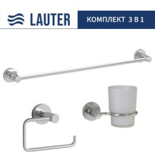 Набор аксессуаров для ванной Lauter 21TS20115 + 21TS20111 + 21TS2013 Chrome, 3 предмета