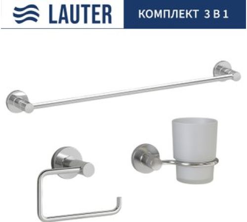 Набор аксессуаров для ванной Lauter 21TS20115 + 21TS20111 + 21TS2013 Chrome, 3 предмета