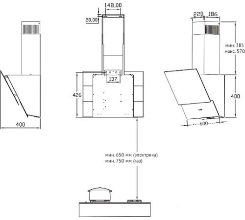 Кухонная вытяжка Korting KHC 65070 GN
