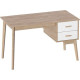Стол Мебельград Калгари с тумбой дуб натуральный светлый/белый матовый