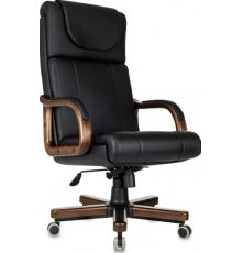 Офисное кресло Бюрократ T-9933Walnut черный, экокожа