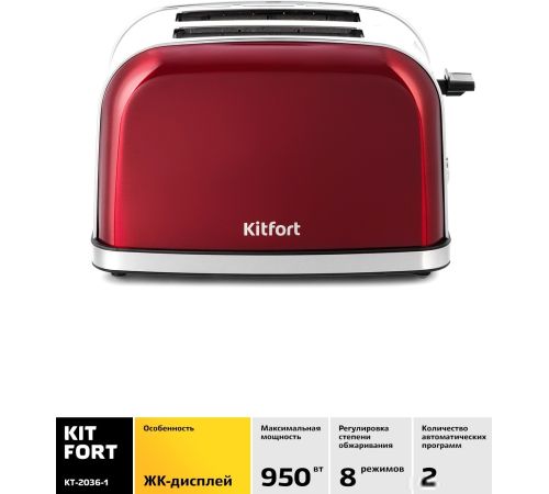 Тостер Kitfort KT-2036-1 красный